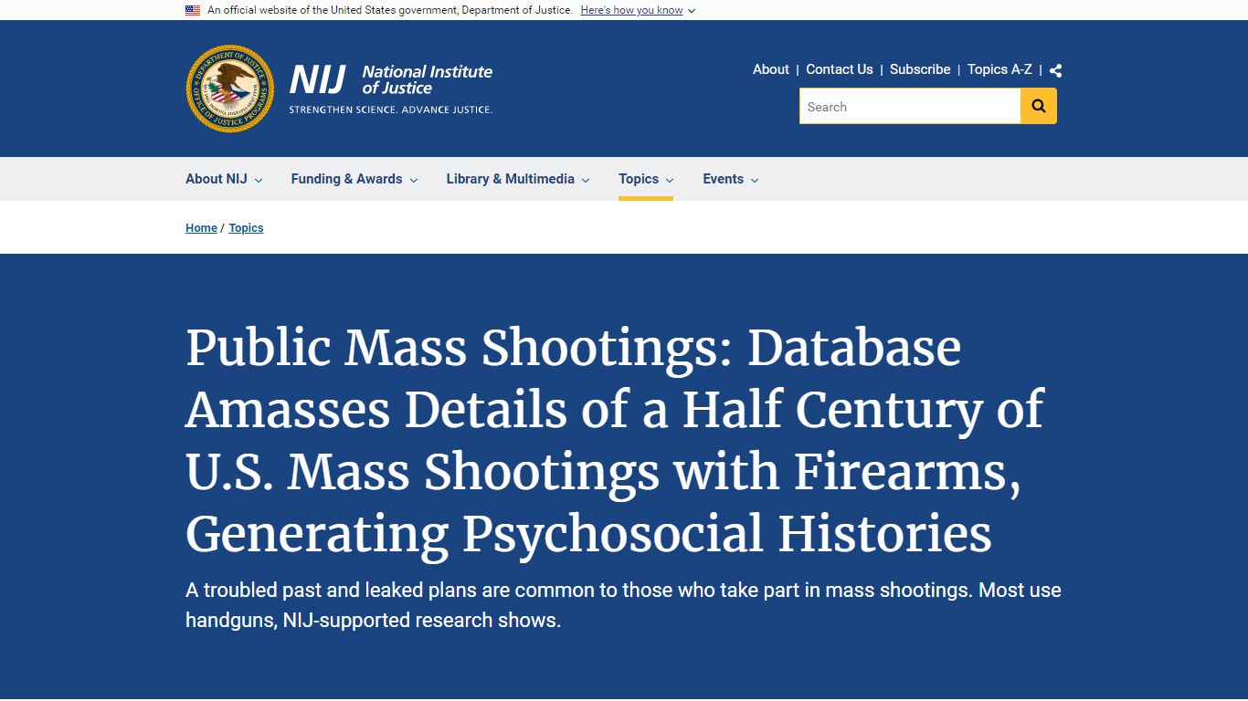 Public Mass Shootings: Database Amasses Details of a Half Century of U ...