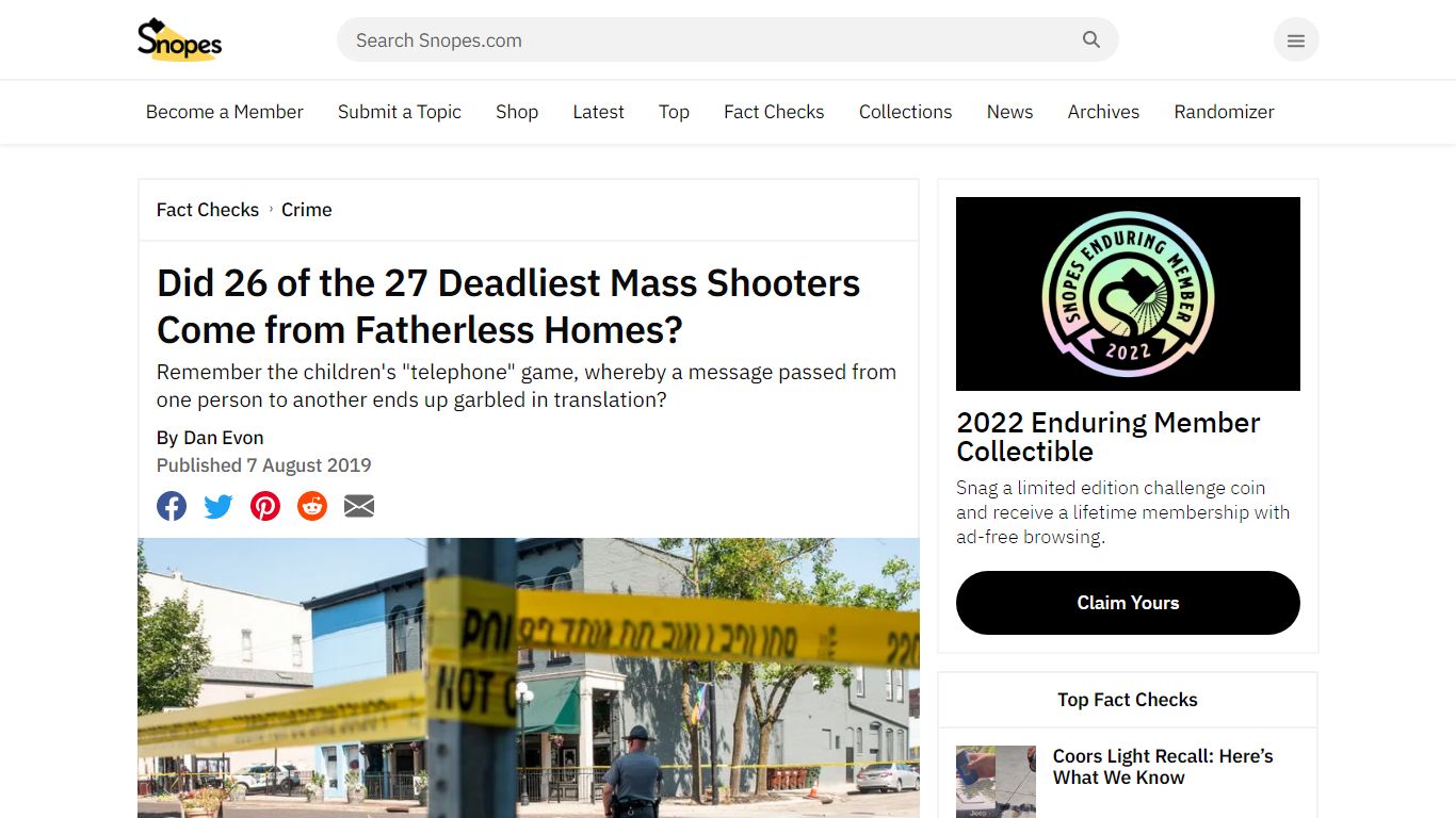 Did 26 of the 27 Deadliest Mass Shooters Come from Fatherless Homes?